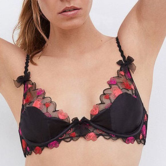 For Love And Lemons Love Potion Black/Red Underwire Bra S